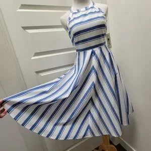 Eliza J | Dresses | Eliza J Womens Fit And Flare Halter Dress Blue White Striped 0 Cotton Sz 0p | Poshmark Eliza J | Dresses | Eliza J Womens Fit And Flare Halter Dress Blue White Striped 0 Cotton Sz 0p | Poshmark